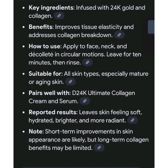 D24k Cosmetics 24K Ultimate Collagen Face Mask 1.7fl.oz Beauty Cell Rejuvenation - Picture 5 of 5